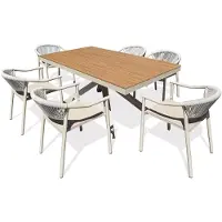 DCB Groupe Ensemble repas de jardin 6 places en alu