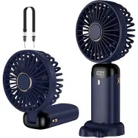 OEM Ventilateur portable, rechargeable via mini-USB, 5 vitesses, avec socle, batterie de 4200 mAh, pliable, pour le bureau et l'extérieur