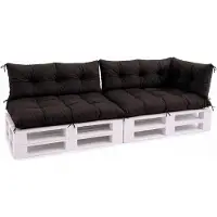 VBChome Coussins pour palettes 120 x 80, 120 x 40 et 70 x 40 cm pour palettes Europe, meubles, support de palette, jardin – 12 couleurs, rembourrage en flocons de mousse, noir – lot de 5