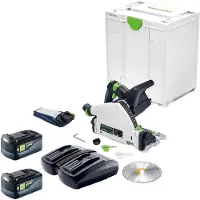 Festool Scie plongeante sans fil TSC 55 KEB-Basic 18 / 36 V 160 mm Brushless + 2 batteries 5,0 Ah + double chargeur + Systainer