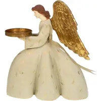 Meander Ange en meandres, agenouillé, avec une échelle, dimensions : 33,5 x 12,5 x 37,5 cm