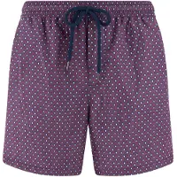 Boggi Milano Shorts de bain violet foncé / rouge / blanc cassé