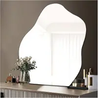 Famanu Miroir mural asymétrique Famanu - Adhésif, verre, 38 x 47,8 cm