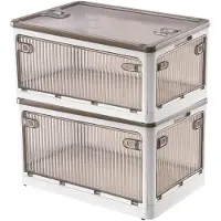 OEM 2 bacs de rangement avec couvercle, bacs de rangement pliables à roulettes (28 litres), bacs de rangement pliables à roulettes, rangement pour jouets