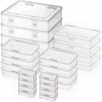OEM Boîte de montage rectangulaire en plastique de 24 pièces avec couvercle, mini-boîte de montage en matériau transparent avec couvercle rabattable, différentes tailles