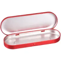 OEM boîte métallique ovale, 17,5 x 6,1 x 1,8 cm, rouge, avec couvercle à charnière