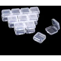 OEM 20 petites boîtes en plastique, d'une épaisseur de 1,8 mm, transparentes, de forme carrée, avec couvercle