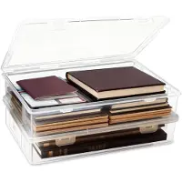 OEM 2 boîtes de rangement avec couvercle, format A4, 31 x 22 x 5 cm, en plastique