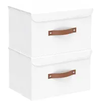 OEM Boîte de rangement pliable en deux parties avec couvercle, organiseur de vêtements, imperméable, blanche, 26 x 20 x 17 cm