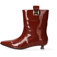 Marc Ellis Bottines pour femmes, en cuir véritable, noires, avec un talon aiguille et un détail doré