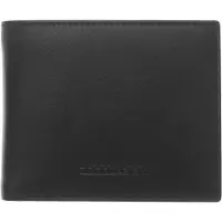Momo Design Portefeuille pour hommes , en cuir véritable, noir, compact, dimensions : 12 x 9,7 cm