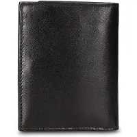 Pierre Cardin Portefeuille pour hommes, en cuir véritable, noir, , design fin et compact