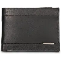 Pierre Cardin Portefeuille pour homme , en cuir véritable, noir, design élégant, sans fermeture