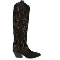 Marc Ellis Bottes en cuir véritable noir ornées de clous, marque