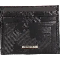 Momo Design Porte-cartes pour hommes , en cuir véritable, noir, design minimaliste et élégant