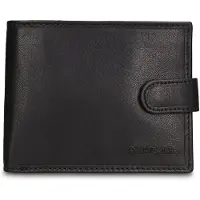 Renato Balestra Portefeuille pour homme , en cuir véritable, avec fermeture à bouton-pression, noir et bleu