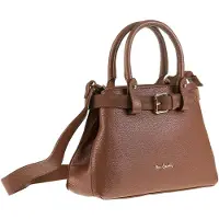 Pierre Cardin Sac à main en cuir, gris, avec fermeture éclair et bandoulière amovible