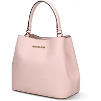Michael Kors sac seau Emmett, PVC, noir, avec poignées en cuir, bandoulière réglable