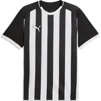 Puma Hommes, T-shirt de sport, teamLIGA26 Striped Jersey (3XL), Noir, Blanc, Gris, 3XL