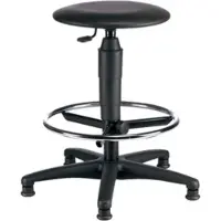 Topstar Tabouret pivotant avec patins, rembourrage en similicuir noir, hauteur d'assise 540-800mm TOPSTAR