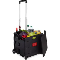 Relaxdays Chariot pliable, Noir