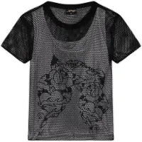 Ed Hardy T-shirt 'Climbing Rose' noir / blanc