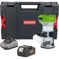 Procraft POB24bb Fraiseuse multifonctions sans fil 20 V 6 / 8 mm Brushless + 1x batterie 4,0 Ah + chargeur + boîte à outils RHINO