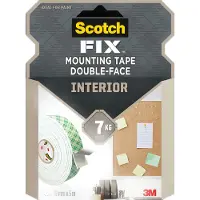 3M ScotchDouble Face Intérieur Blanc 5m x 19mm