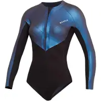 Mystic Sway Super 2/2 Mm Woman Long Sleeve Front Zip Shorty Bleu S Femme