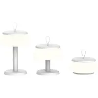 Luxus Europe - Lampe de table Samos 3-en-1 - Lot de 2 - Blanc - Lampe de table d'extérieur sans fil avec hauteur réglable – Rechargeable