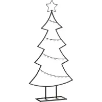Mica Decorations Décoration Arbre de Noël - L50 x l15 x H105 cm - Fer - Noir