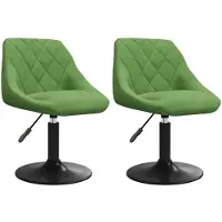 vidaXL Chaise de salle à manger 2 pcs. Pivotantes Vert clair Velours
