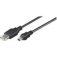 Microconnect USBAMB510 10m USB Mini-USB B Male Black USB Cable USB (USBAMB510)