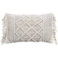 Atmosphera Coussin Makramee 30x50, Ivoire (50 x 30 cm)
