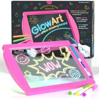 Marvin'S Magic - Glow Art Unique Craft Kit Light Up Kids Art Set comprend une planche a dessin a effet neon avec un support integre et 4 stylos m