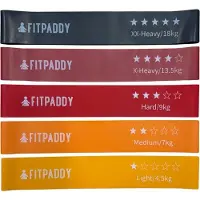 Fitpaddy EBND01 bande d'exercice Léger - Moyen - Élevé Latex Noir, Orange, Rouge, Jaune