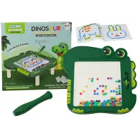 Leantoys - Tableau magnétique éducatif « Le sentier des dinosaures » - Puzzle - Perles vertes