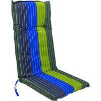 Spetebo Coussin universel pour chaise à haut dossier - Rügen - Garten Stuhl Polster Sitz Kissen in grün-blau stristreifen (en allemand)