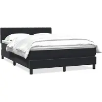 vidaXL Lit boxspring avec matelas noir 160x210 cm velours