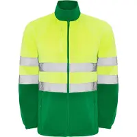 Roly HV9305 | Altair Veste polaire Hi-Viz avec bandes réfléchissantes - Couleur : Garden Green 52/Fluor Yellow 221 - Taille : XL