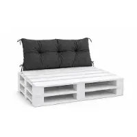 VBChome Coussin pour palettes pour palettes Euro, mobilier, support de palette, jardin, balcon, 12 couleurs, rembourrage en flocons de mousse, coussin de dossier gris anthracite, 120 x 40 cm