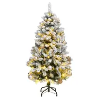Syfax Sapin de Noël artificiel articulé 150 LED et boules 150 cm