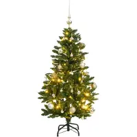 Syfax Sapin de Noël artificiel articulé 150 LED et boules 150 cm