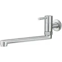 OEM Robinet de cuisine en acier inoxydable pour balcon et intérieur, à un seul bec, eau froide, amplificateur de jet