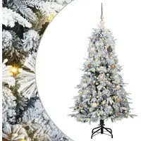 Syfax Sapin de Noël Artificiel à Branches Articulées Blanc 150 cm