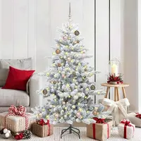 Prolenta Maison Exclusive - Sapin de Noël artificiel pliable, blanc, 150 cm, en PVC et acier