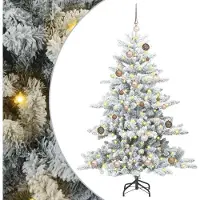 Syfax Sapin de Noël Artificiel à Branches Articulées Blanc 150 cm
