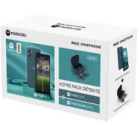 Motorola Pack Smartphone Moto G06 Double SIM 128 Go 6.88" Tapestry Bleu + Buds Bass Dark shadow