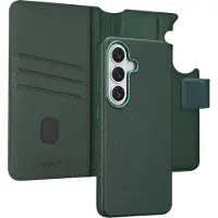 Accezz Étui de télephone portefeuille en cuir 2-en-1 avec MagSafe pour Samsung Galaxy S26 - Cedar Green