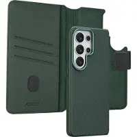 Accezz Étui de télephone portefeuille en cuir 2-en-1 avec MagSafe pour Samsung Galaxy S26 Ultra - Cedar Green